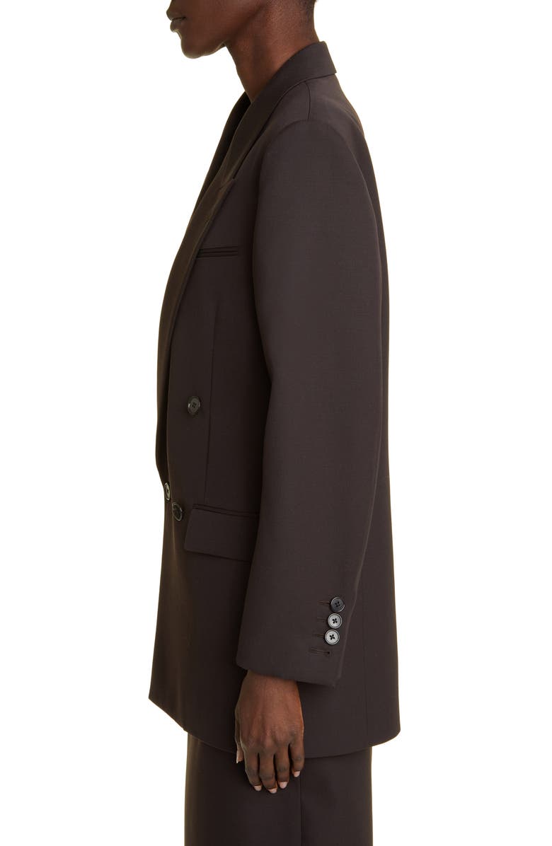 The Row Myriam Contrast Sleeve Wool Jacket, Alternate, color,