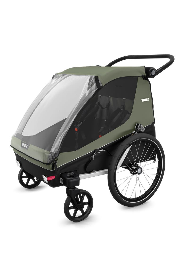 Courier Kids, Dog, Cargo Bike Trailer, Main, color, VINTAGE GREEN/ DARKEST GREEN