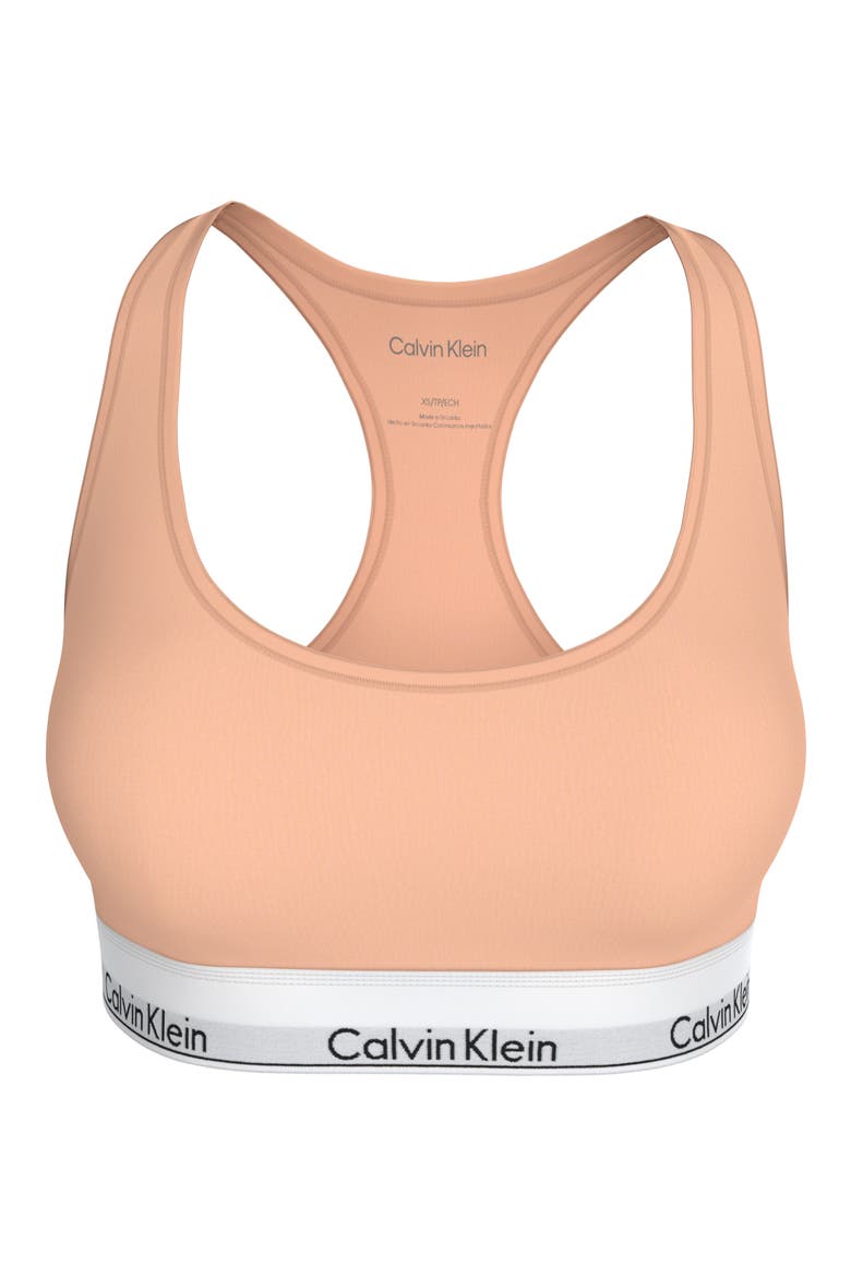 Lightly Lined Racerback Bralette, Main, color, PEACH BLISS