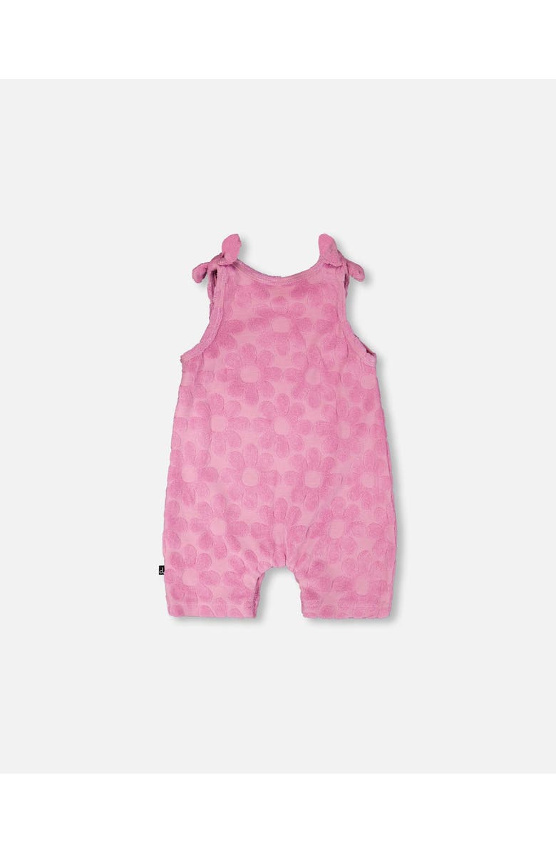 Deux par Deux Terry Cloth Sleeveless Romper with Bows, Alternate, color, Pink