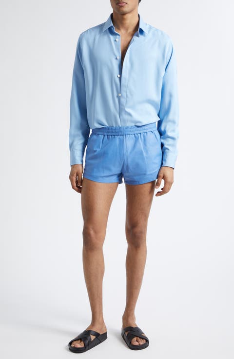 Classic Fit Enzymed Fluid Silk Twill Button-Up Shirt