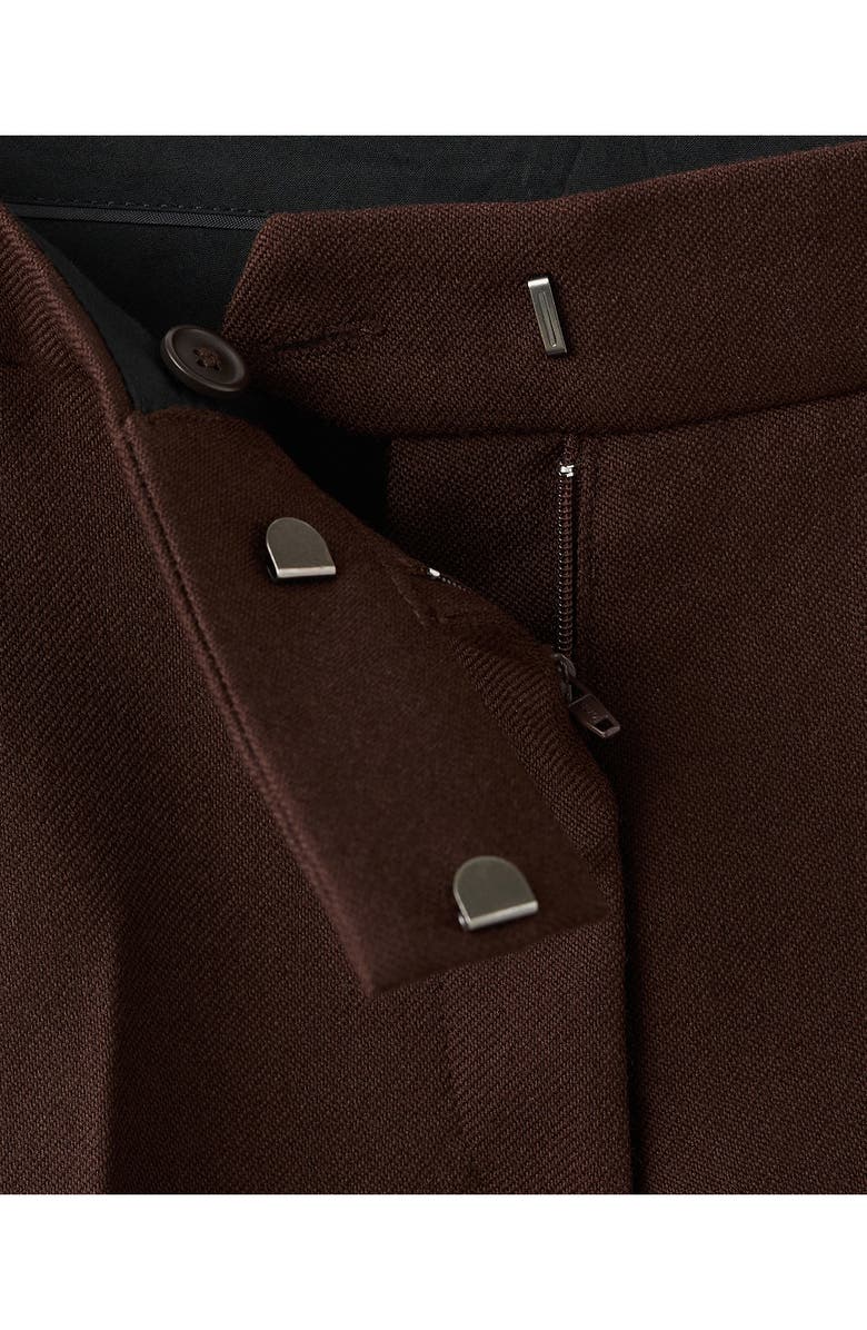 MANGO Selection Pleat Front Straight Leg Wool Pants, Alternate, color, Brown