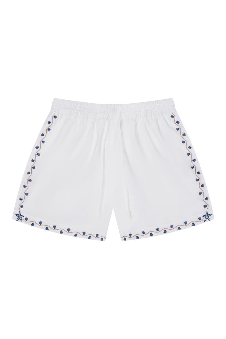 Beach House Linen Blend Shorts, Main, color, WHITE