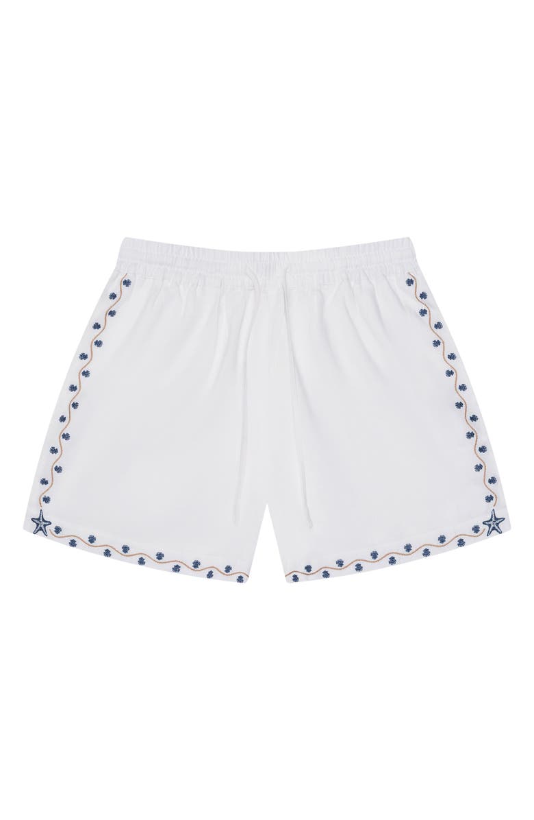 MAVRANS Beach House Linen Blend Shorts, Main, color, White