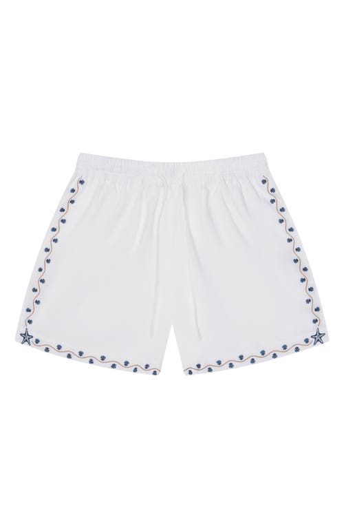 Mavrans Beach House Linen Blend Shorts In White