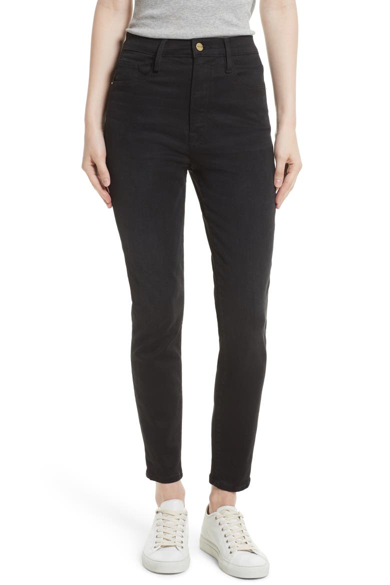 High Waist Skinny Jeans, Main, color, NOIR