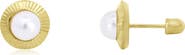 The Lovery Fine Jewelry Fluted Pearl Screw Back Stud Earrings