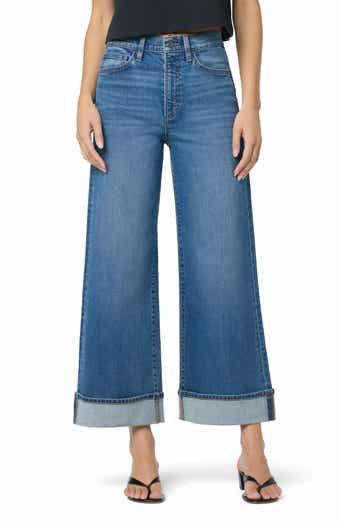 Joe's Cuffed High Waist Ankle Wide Leg Jeans
