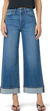 Joe's Cuffed High Waist Ankle Wide Leg Jeans