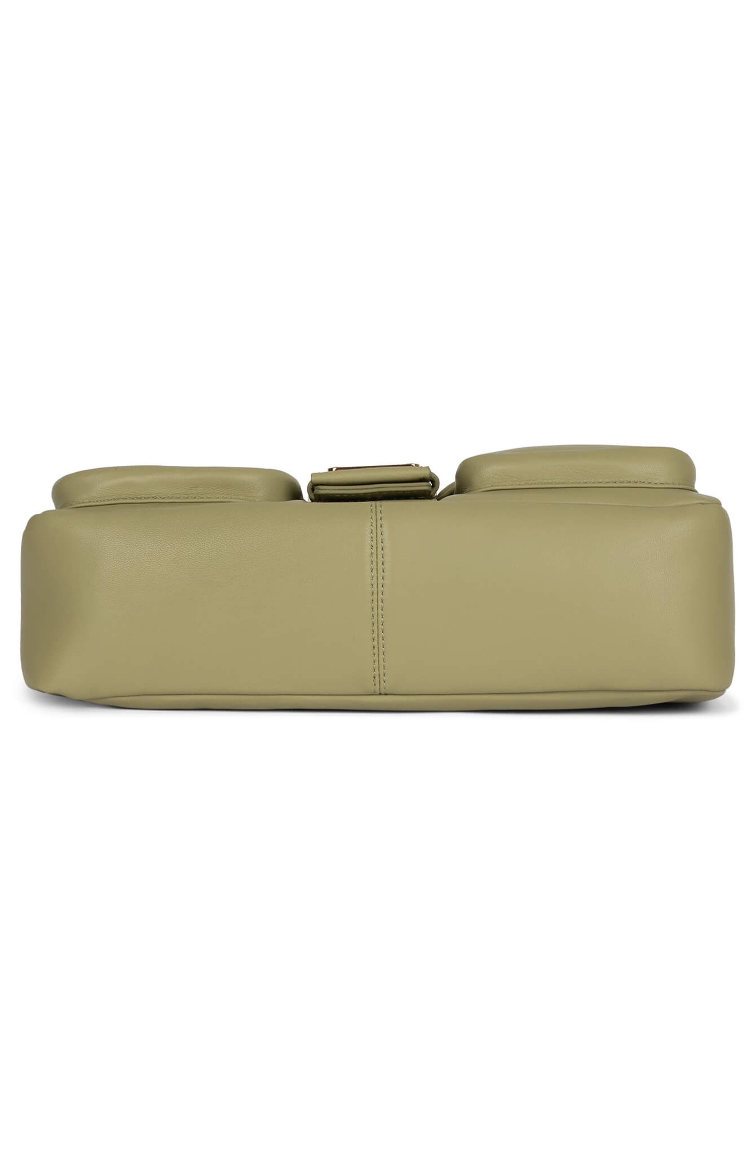 Jeffrey Campbell Night Out Leather Shoulder Bag, Alternate, color, Sage
