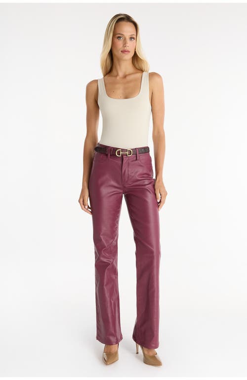 The Noli Shop Aria Coated Flare Jean Petite In Purple
