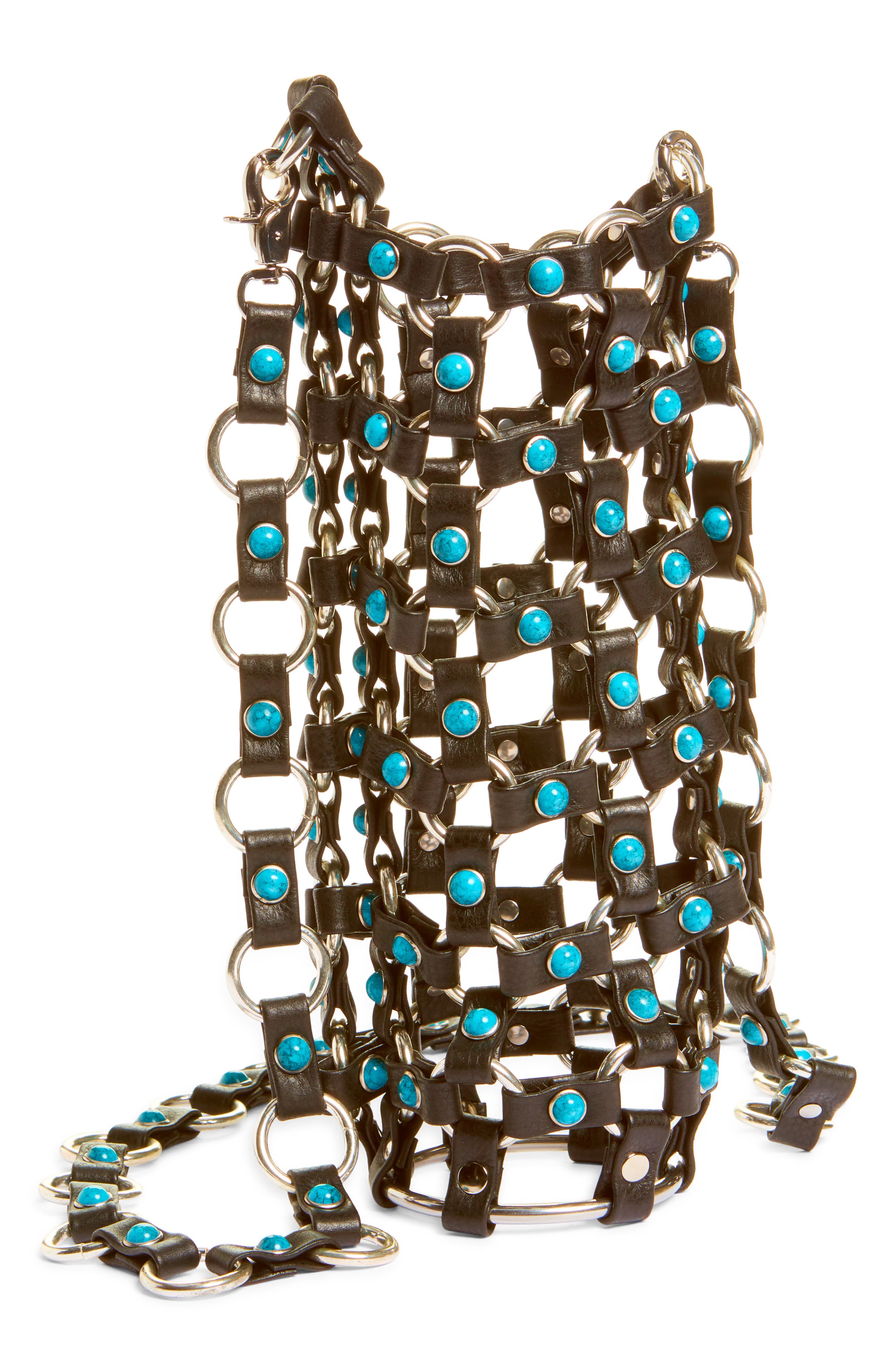 VIDAKUSH Hydration Hero Leather Crossbody Bag, Main, color, Turquoise