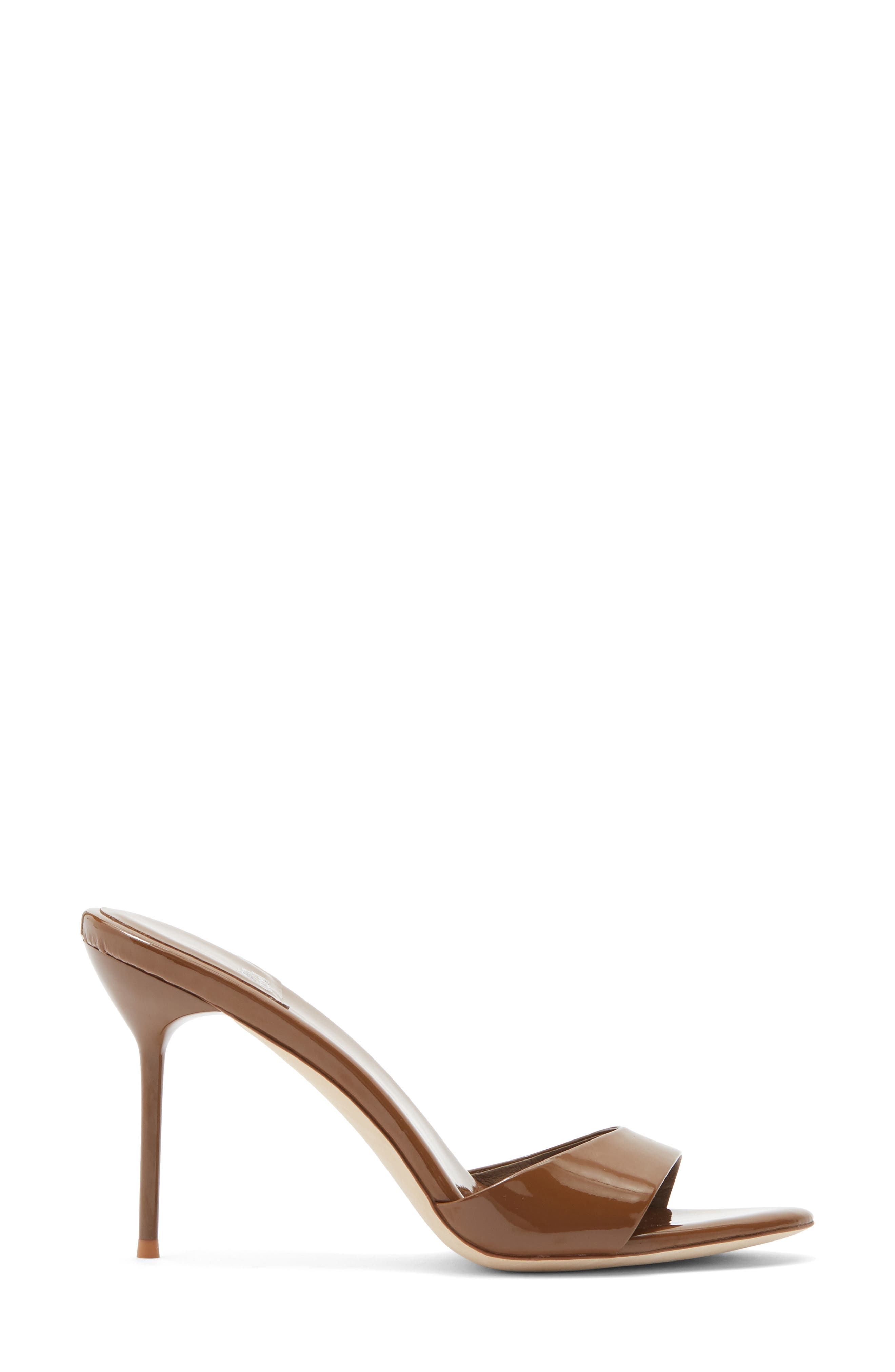 Ce-Soire Slide Sandal, Alternate, color, COFFEE PATENT