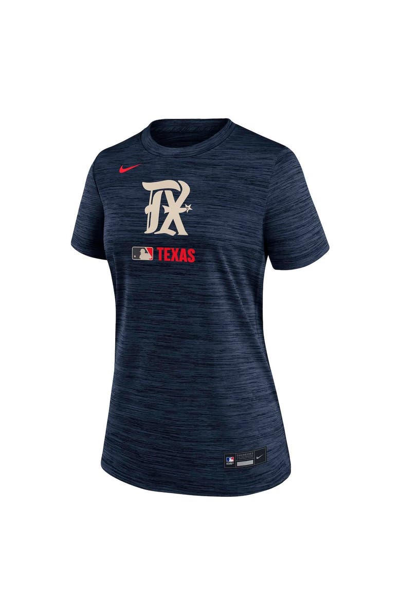 Nike Women's Nike Navy Texas Rangers Authentic Collection City Connect Velocity Performance T-Shirt, Alternate, color, Navy