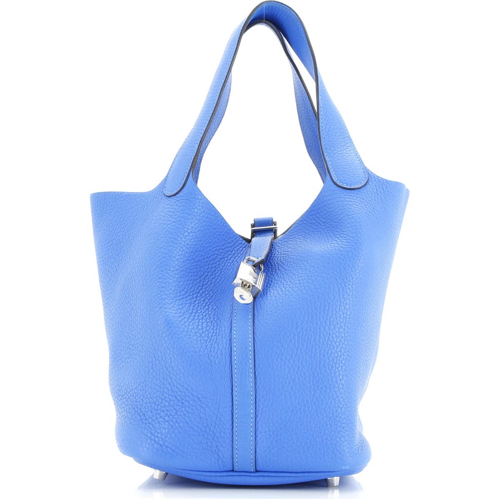 Pre-owned Hermes Hermes Picotin Lock Bag Clemence Mm In Blue