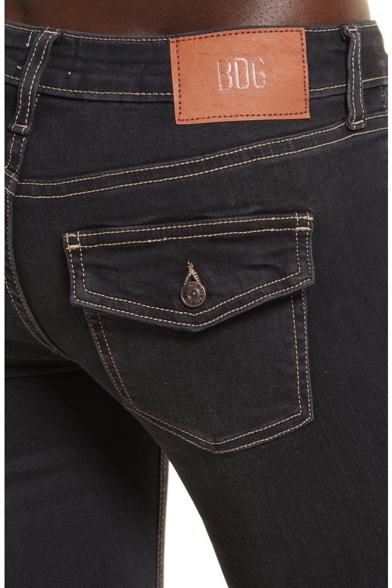 Low Rise Flare Hem Jeans, Alternate, color, BLACK