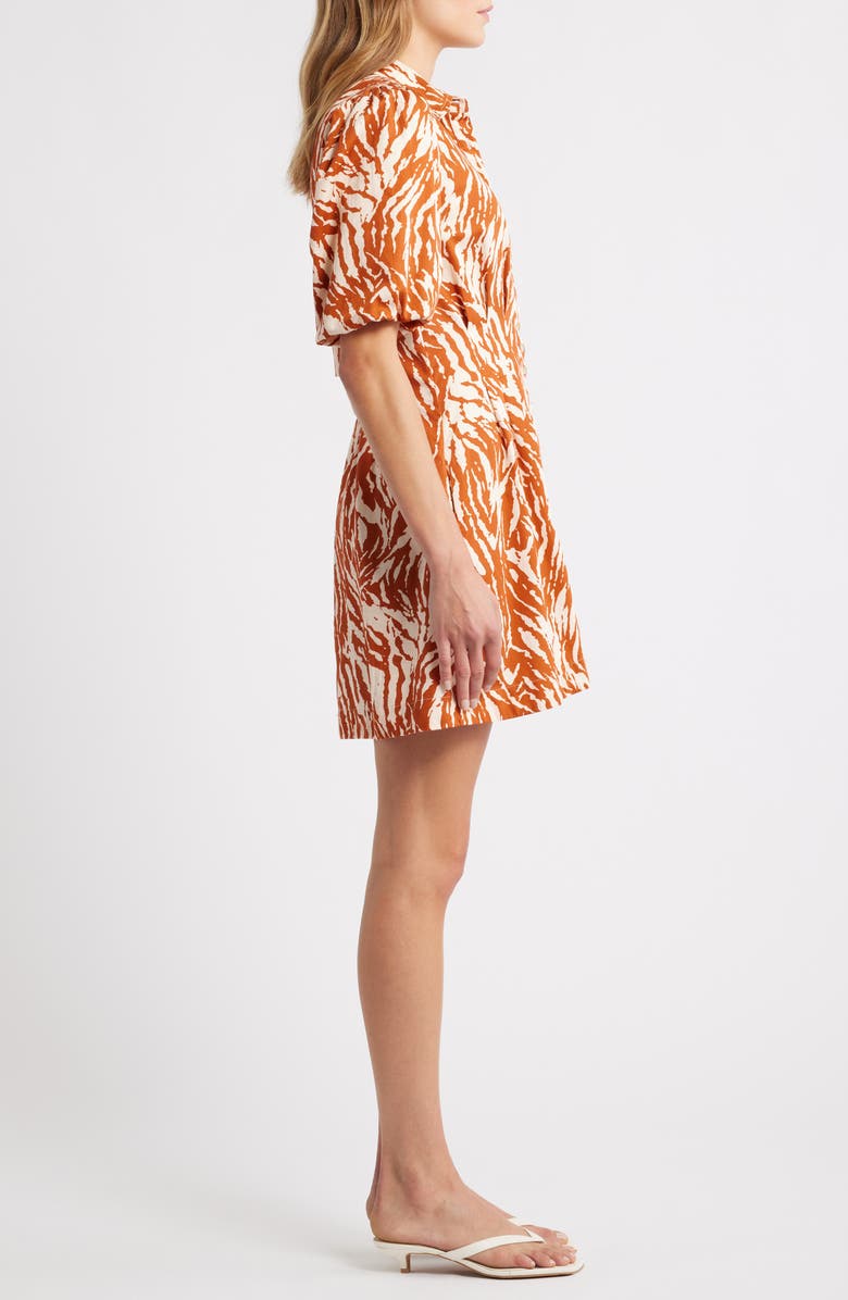 LOVE THE LABEL Marta Button-Up Minidress, Alternate, color, Terracotta Zebra