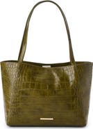 Brahmin Mona Croc Embossed Leather Tote