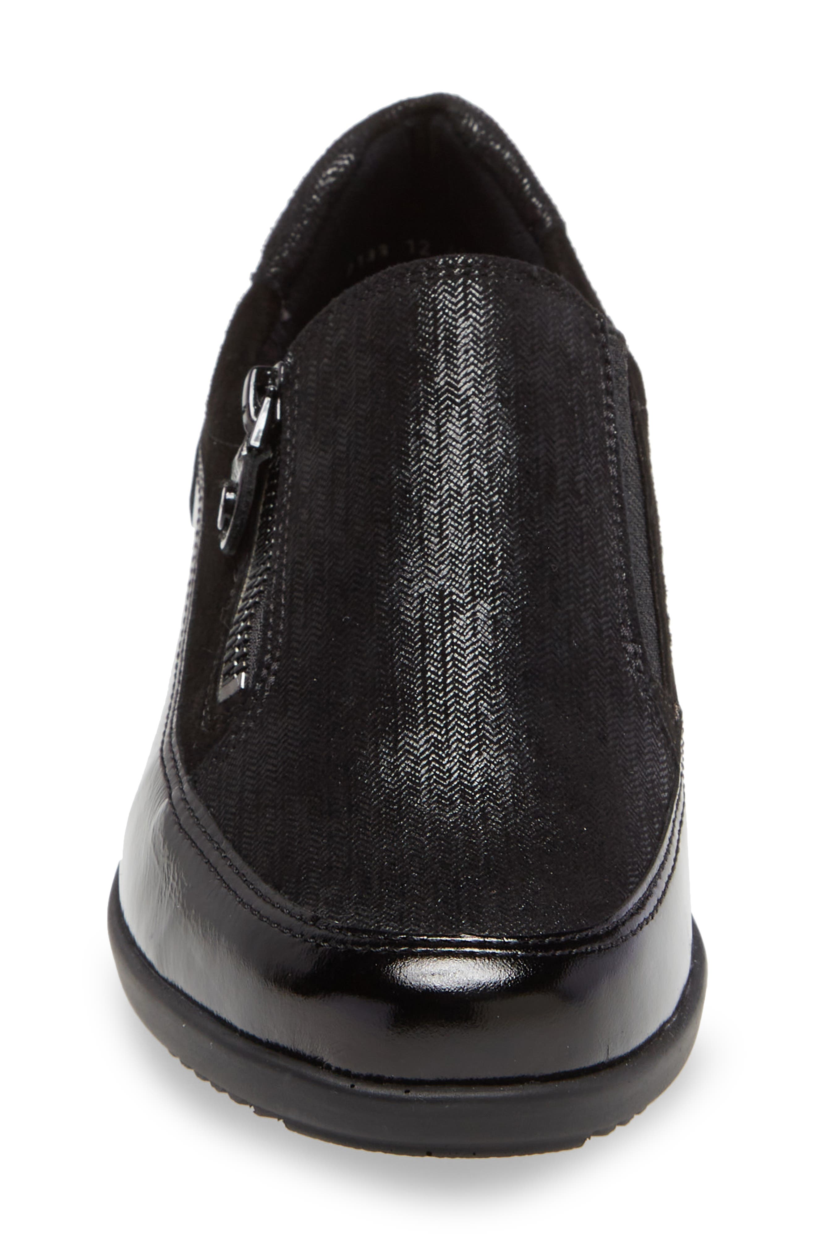 Zora Wedge Shoe, Alternate, color, BLACK NAPPA-METALLIC