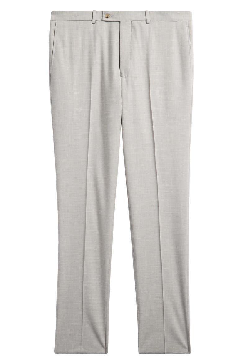 Patrick Tropical Weave Stretch Wool Blend Dress Pants, Main, color, GREY
