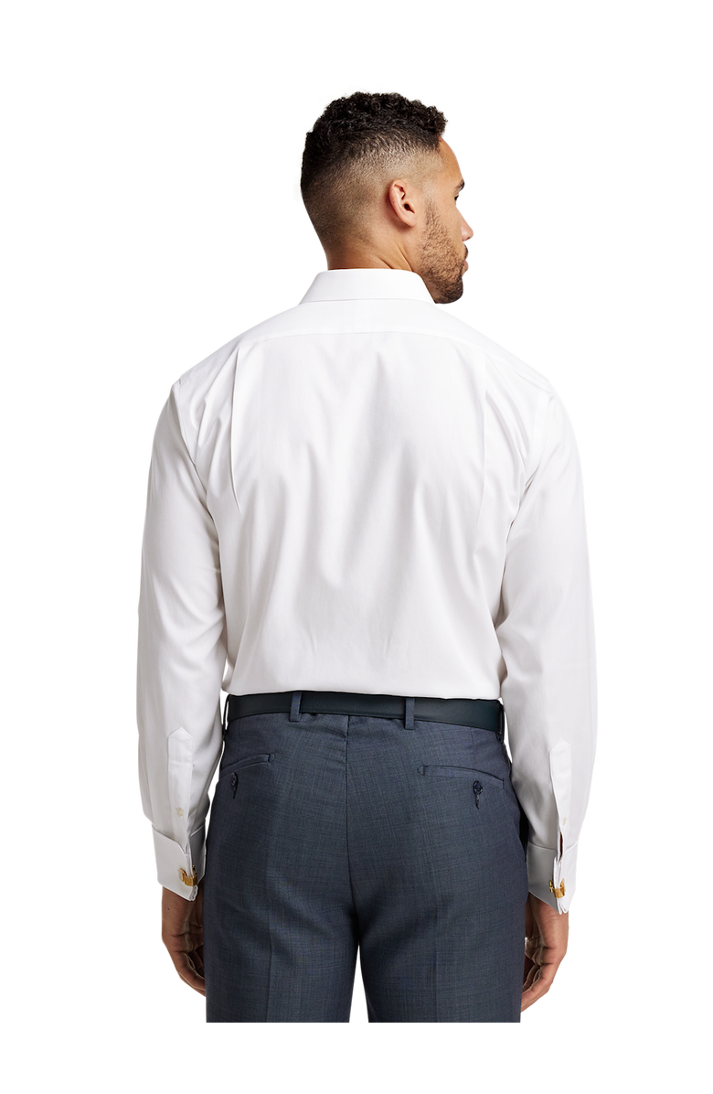 Paul Fredrick Slim Fit Non-iron Cotton Pinpoint Spread Collar French Cuff Dress Shirt, Alternate, color, White