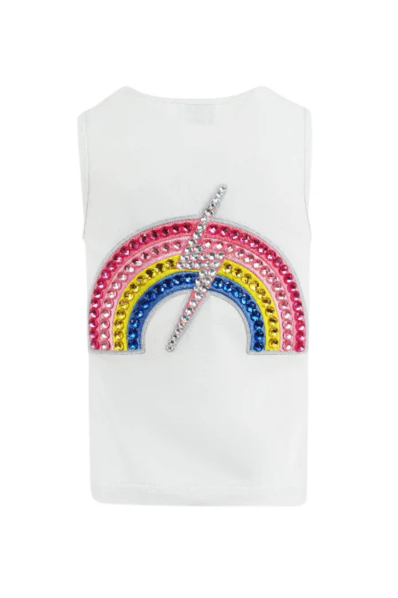 Gems Rainbow Flash Tank Top, Main, color, White