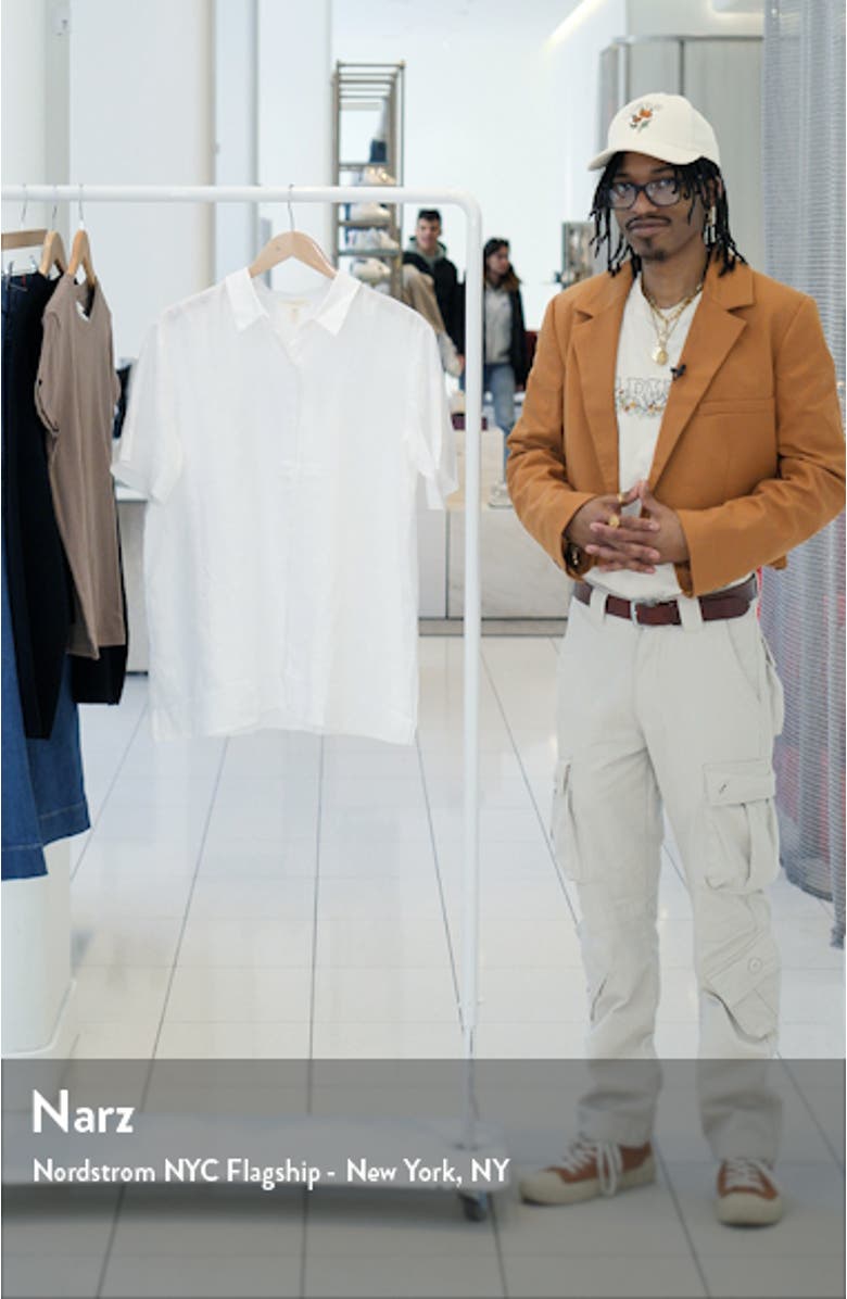 Classic Short Sleeve Organic Linen Button-Up Shirt, sales video thumbnail