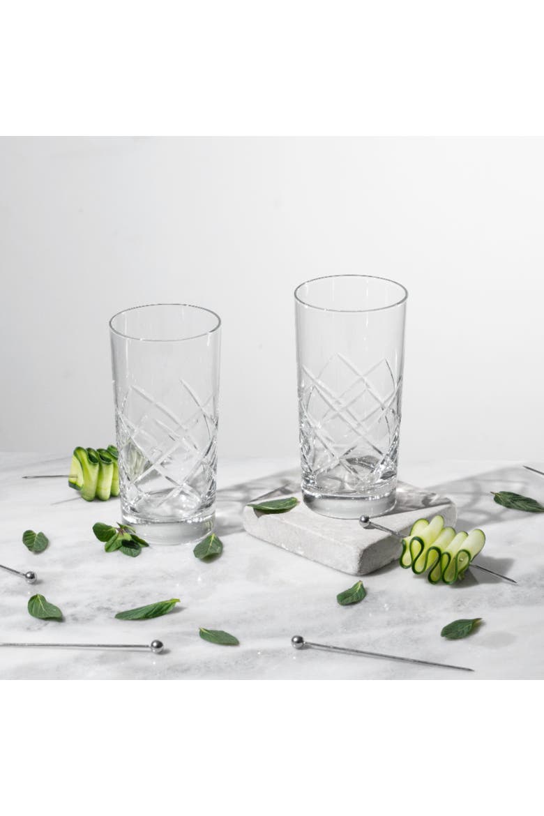 Diamond Cut Highball Glass, Alternate, color, Clear