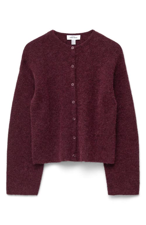 & Other Stories Wool & Alpaca Blend Rib Cardigan In Burgundy