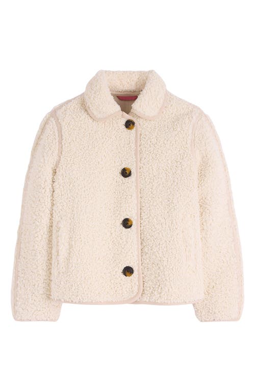 Boden High Pile Fleece Coat In Neutral