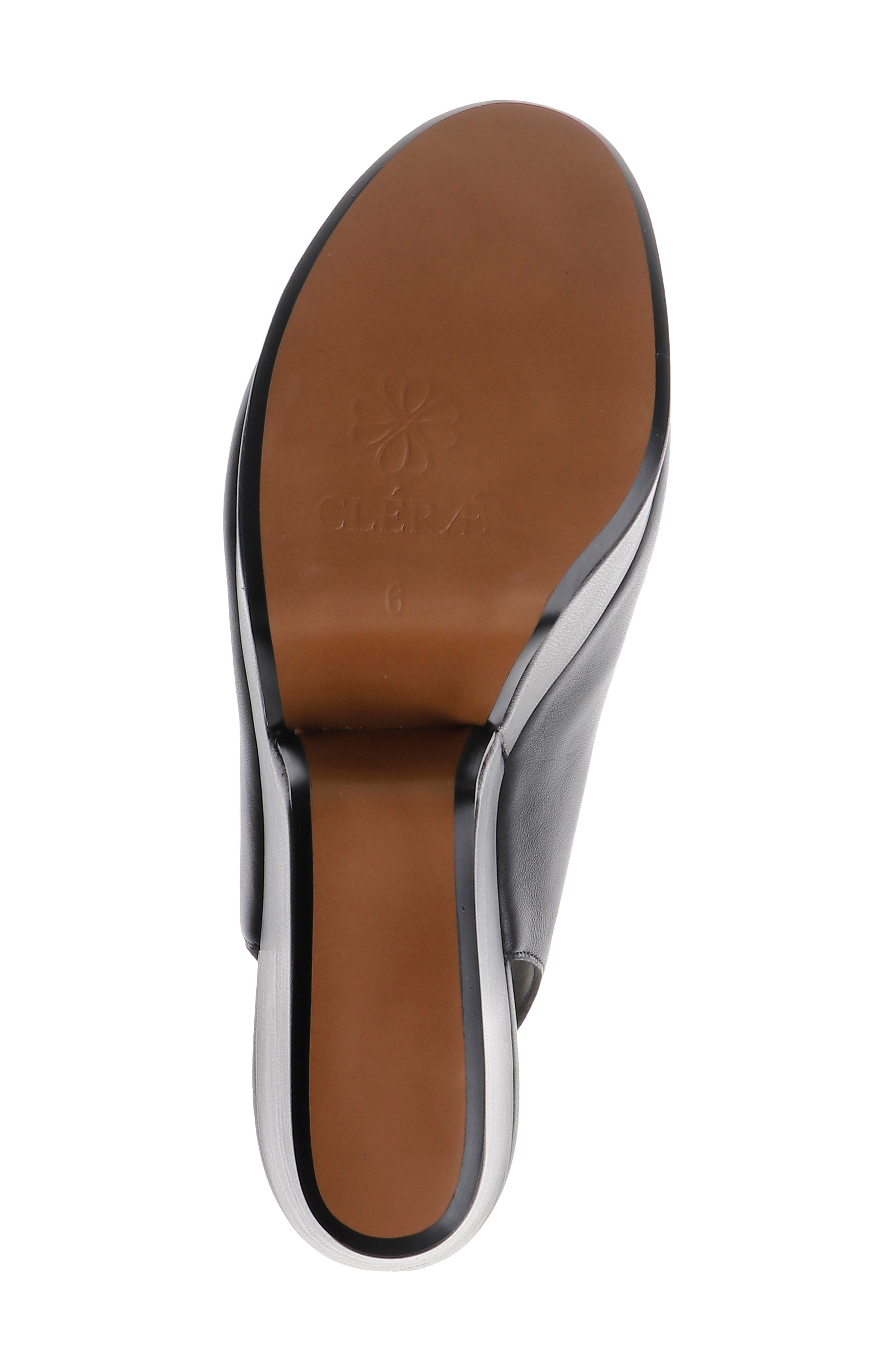 CLERAE Devi Slingback Platform Wedge Sandal, Alternate, color, Black Leather