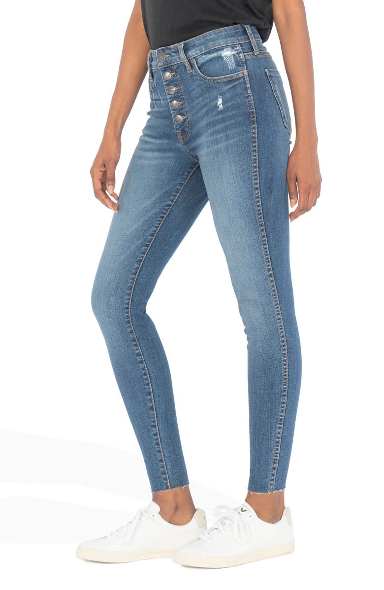 KUT from the Kloth Donna Fab Ab Button Fly High Waist Ankle Skinny Jeans, Alternate, color,