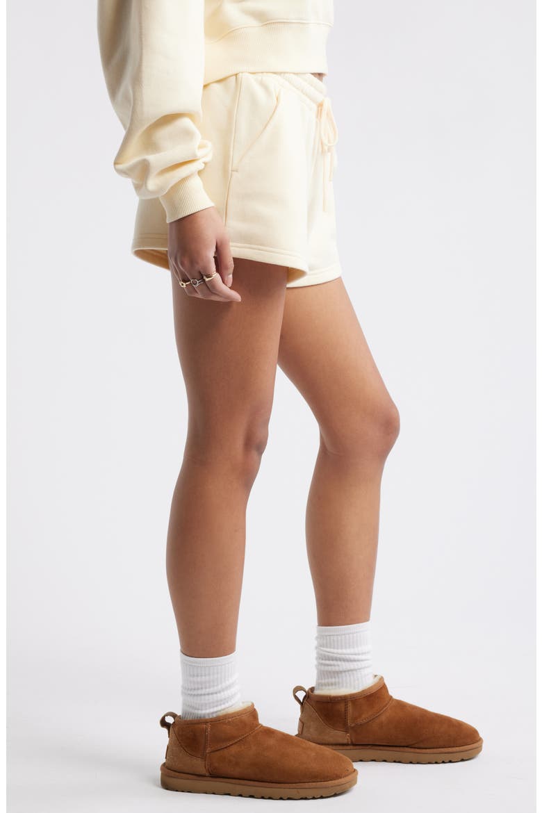 Elastic Waist Fleece Shorts, Alternate, color, IVORY GLEAM