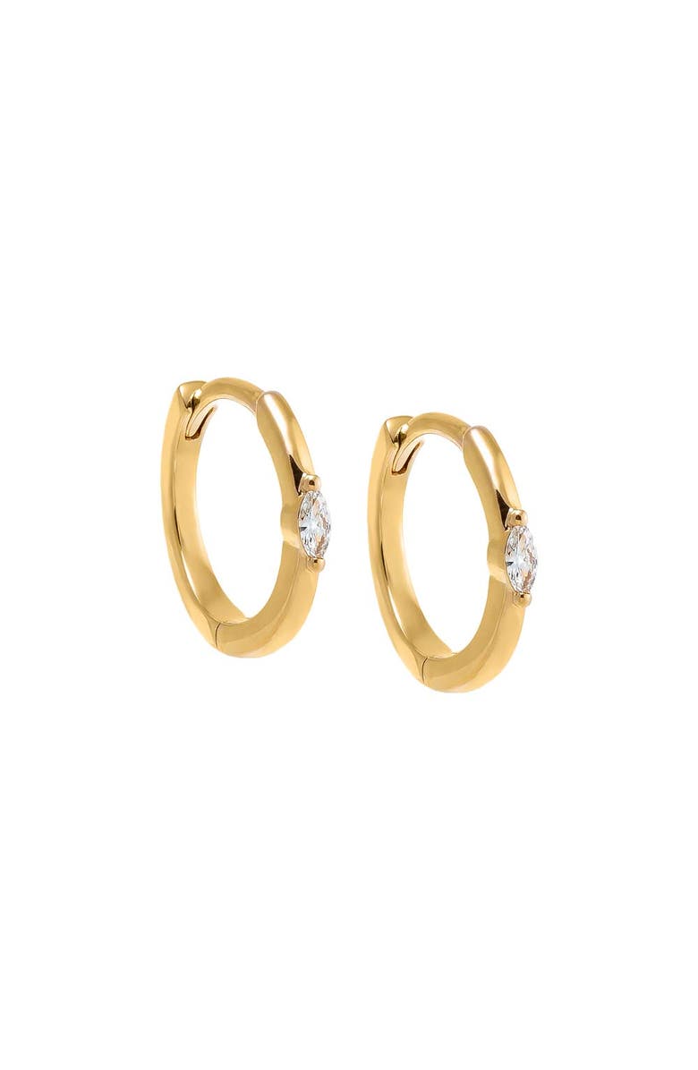 BY ADINA EDEN Diamond Marquise Huggie Earring 14K, Main, color, 