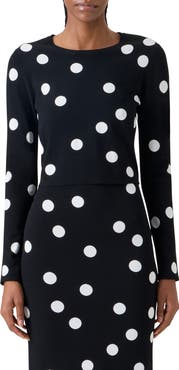 Akris punto Polka Dot Jacquard Fitted Sweater
