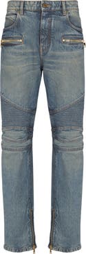 Balmain Biker jeans in vintage denim