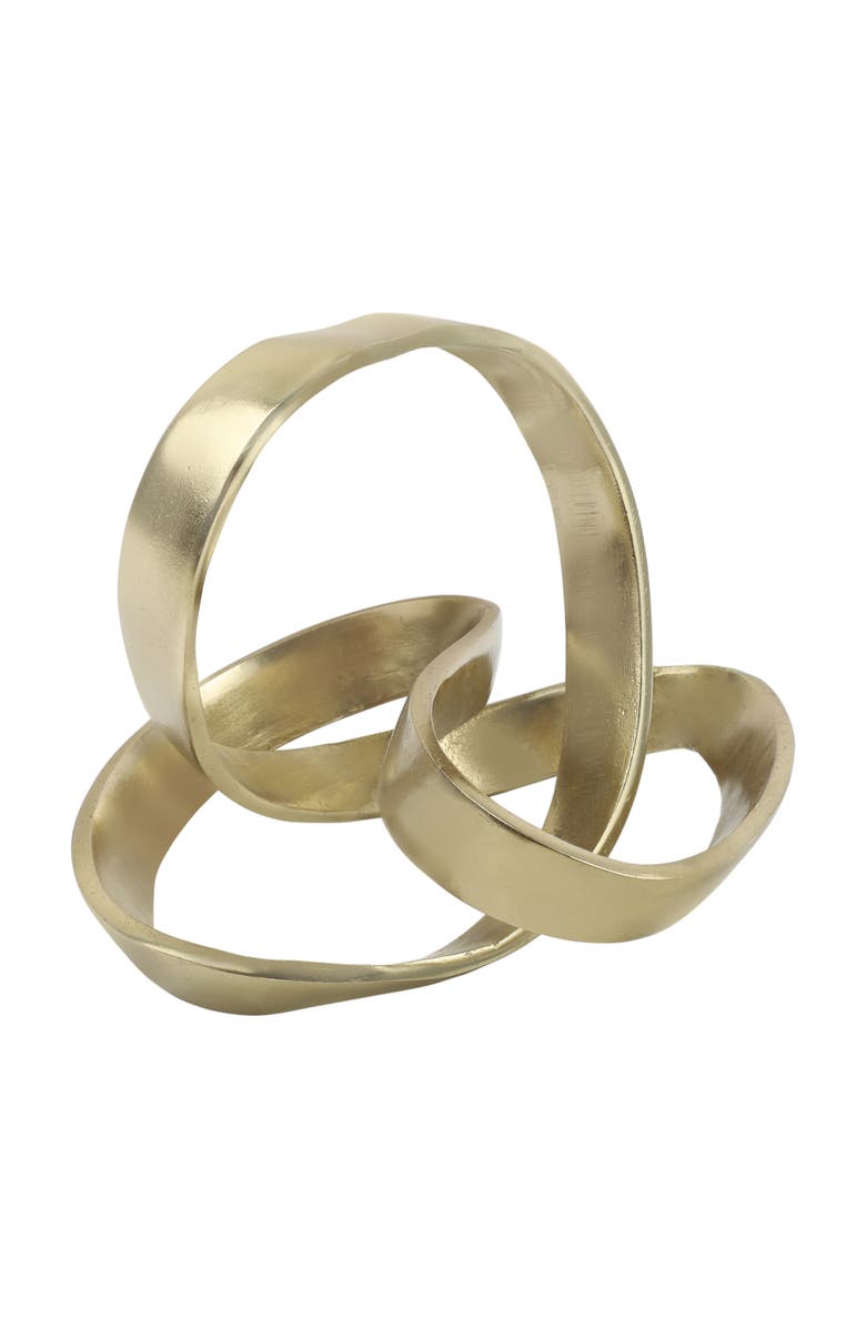 JONATHAN Y Chamberlain 7" Aluminum Abstract Knot Decorative Sculpture, Main, color, Gold