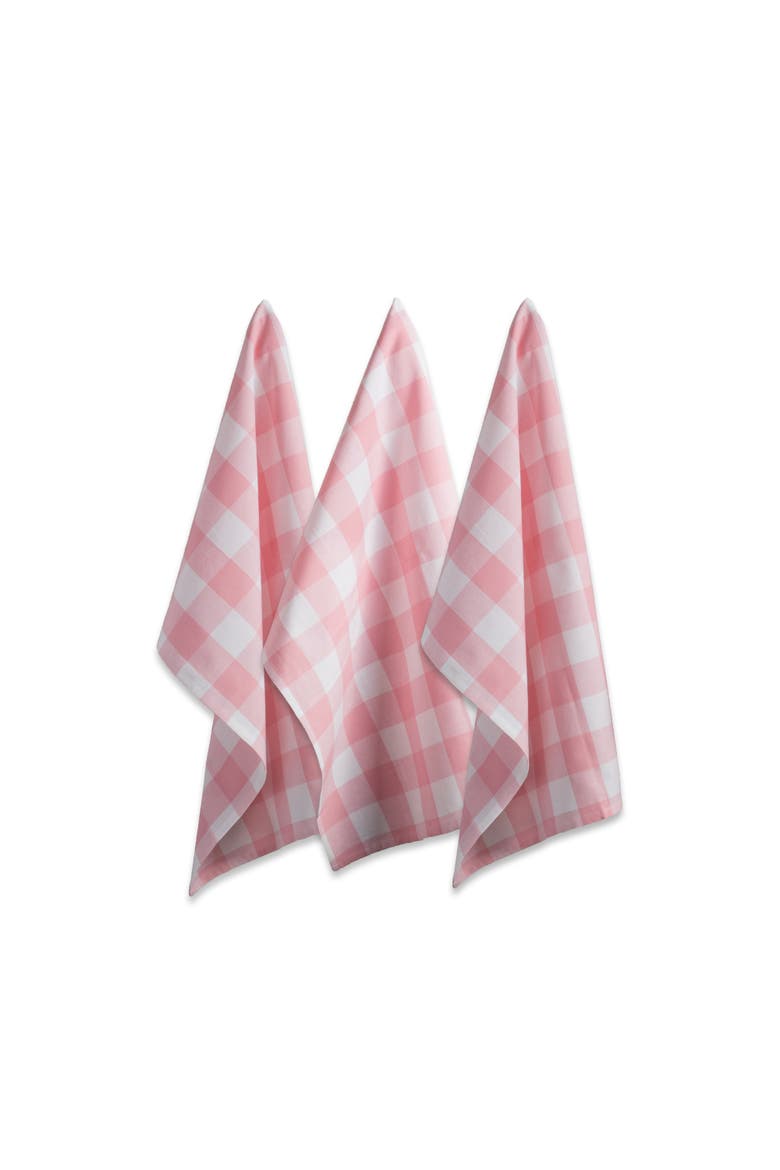 Buffalo Check Dishtowel Set/3, Main, color, Pink