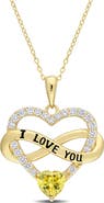Julianna B. Color Zirconia Infinity Heart Necklace Yellow-Plated