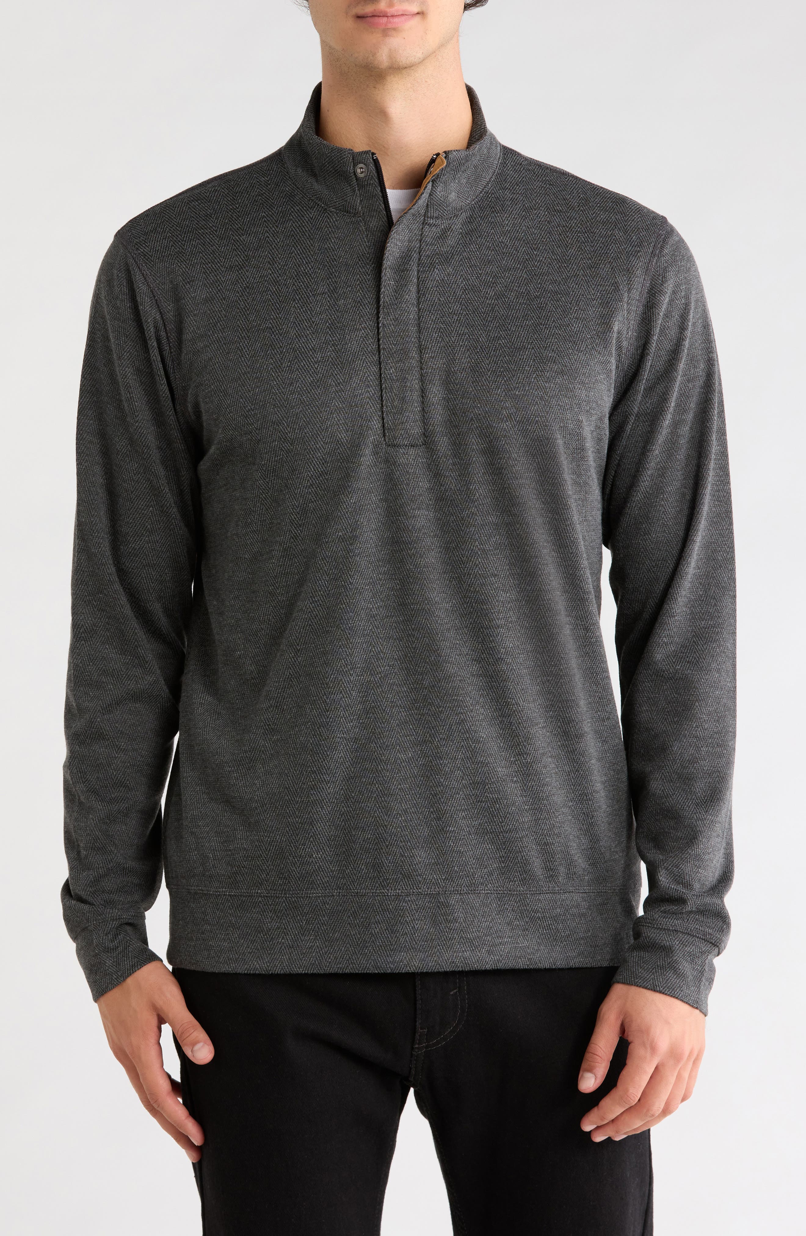 Herringbone Quarter Zip Pullover