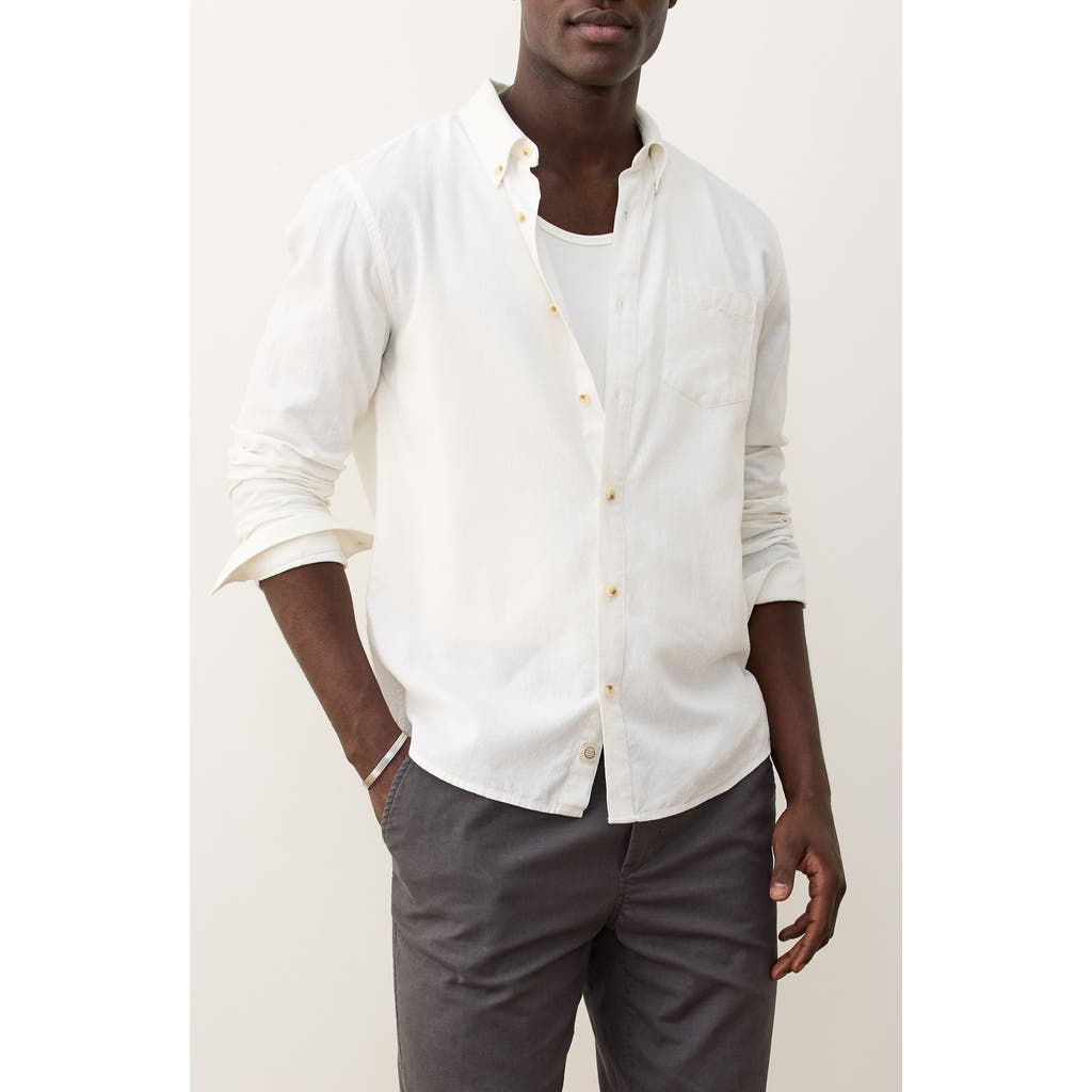 Marine Layer Better-than-linen Short Sleeve Hemp Blend Button-up Shirt In White