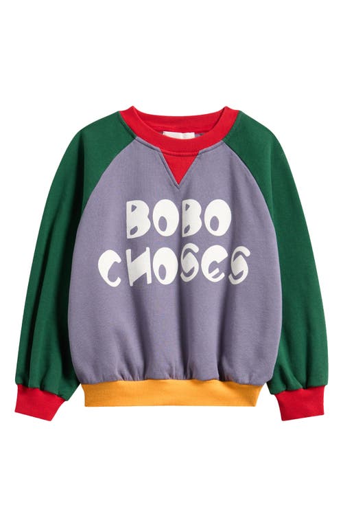 Bobo Choses Colorblock Organic Cotton Sweatshirt in Grey Multicolor  product