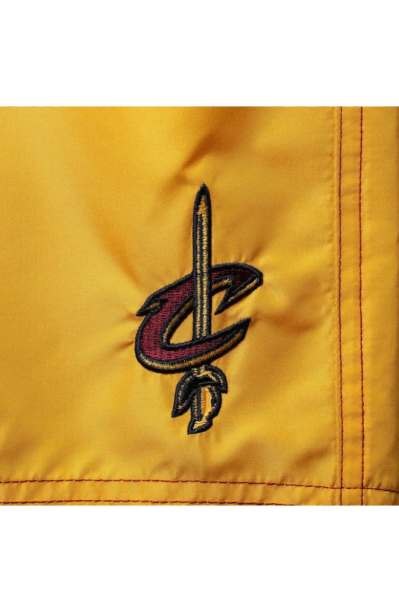 G-III SPORTS BY CARL BANKS Men's G-III Sports by Carl Banks Wine/Gold Cleveland Cavaliers Breeze Color Block Swim Trunks, Alternate, color,