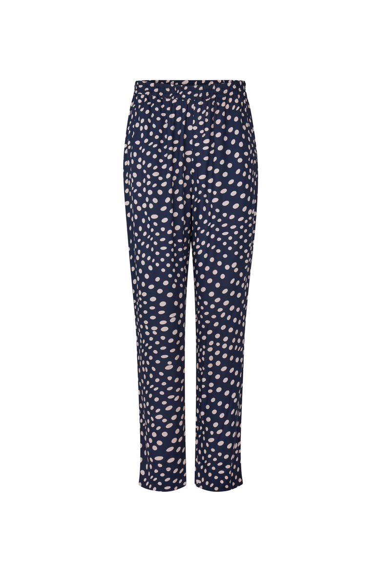 MaPless Polka Dot Tapered Pants, Alternate, color, Navy Blazer