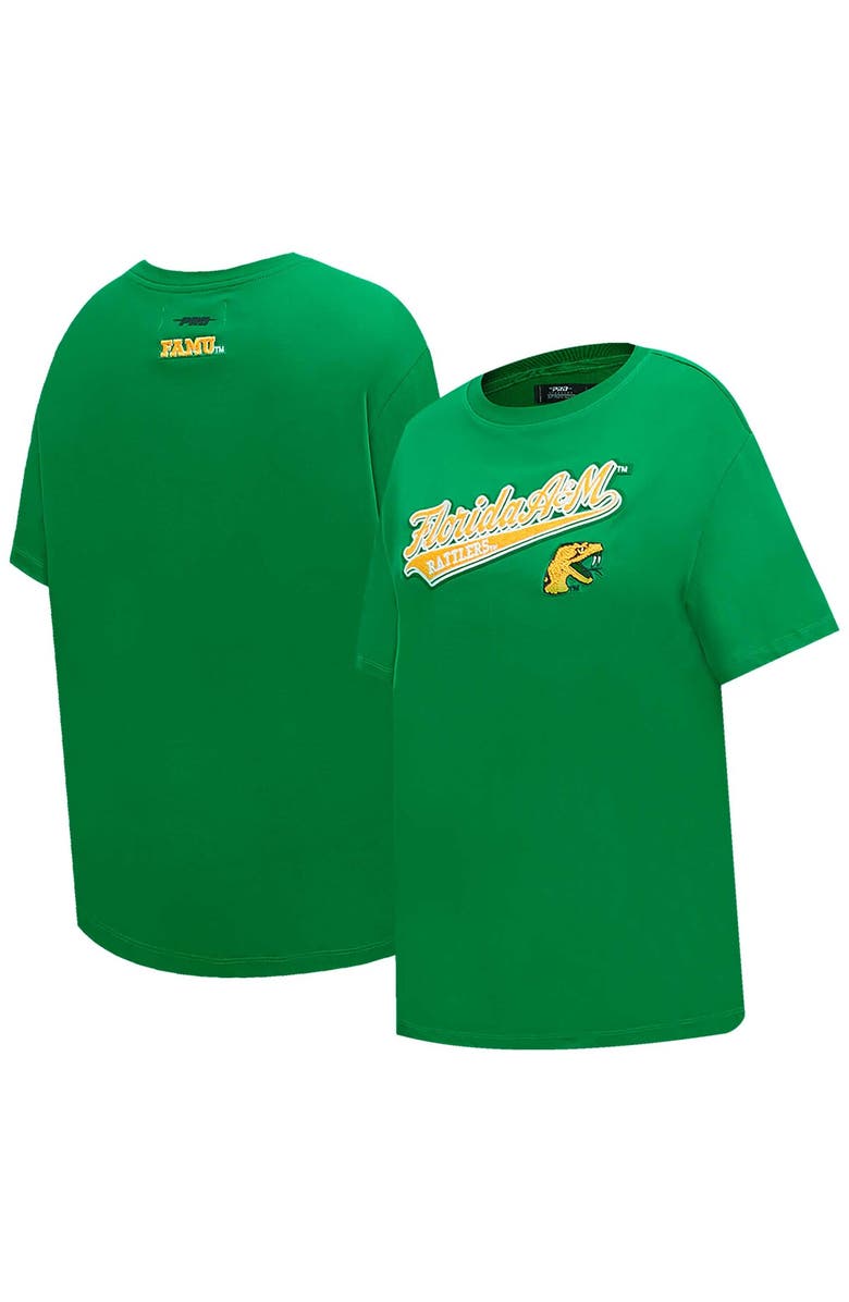 PRO STANDARD Women's Pro Standard Green Florida A&M Rattlers Script Tail Oversized Boyfriend T-Shirt, Main, color, Green