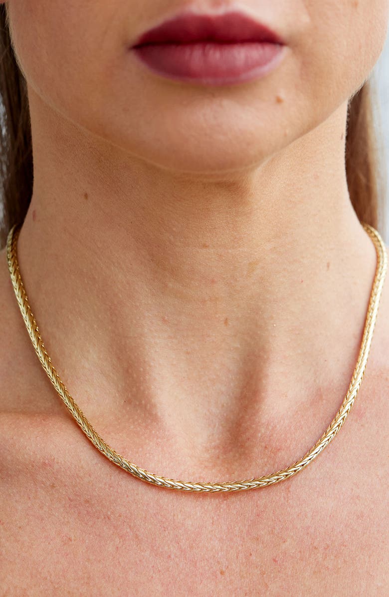 SAVVY CIE JEWELS Foxtail Chain Necklace, Alternate, color, Yellow