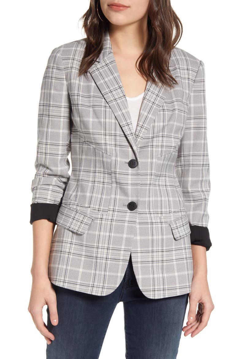 Plaid Blazer, Alternate, color, GREY- BLACK DAISY CHECK