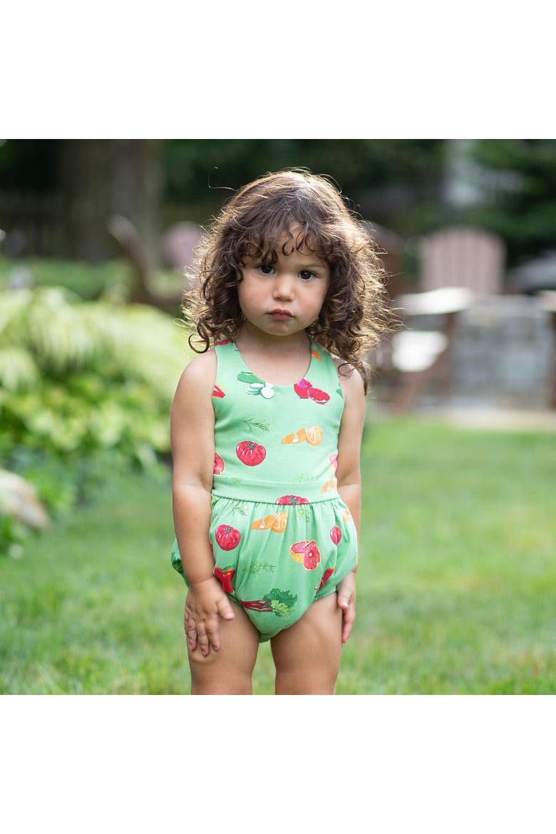 Cross Back Bubble Romper, Alternate, color, Greens Market