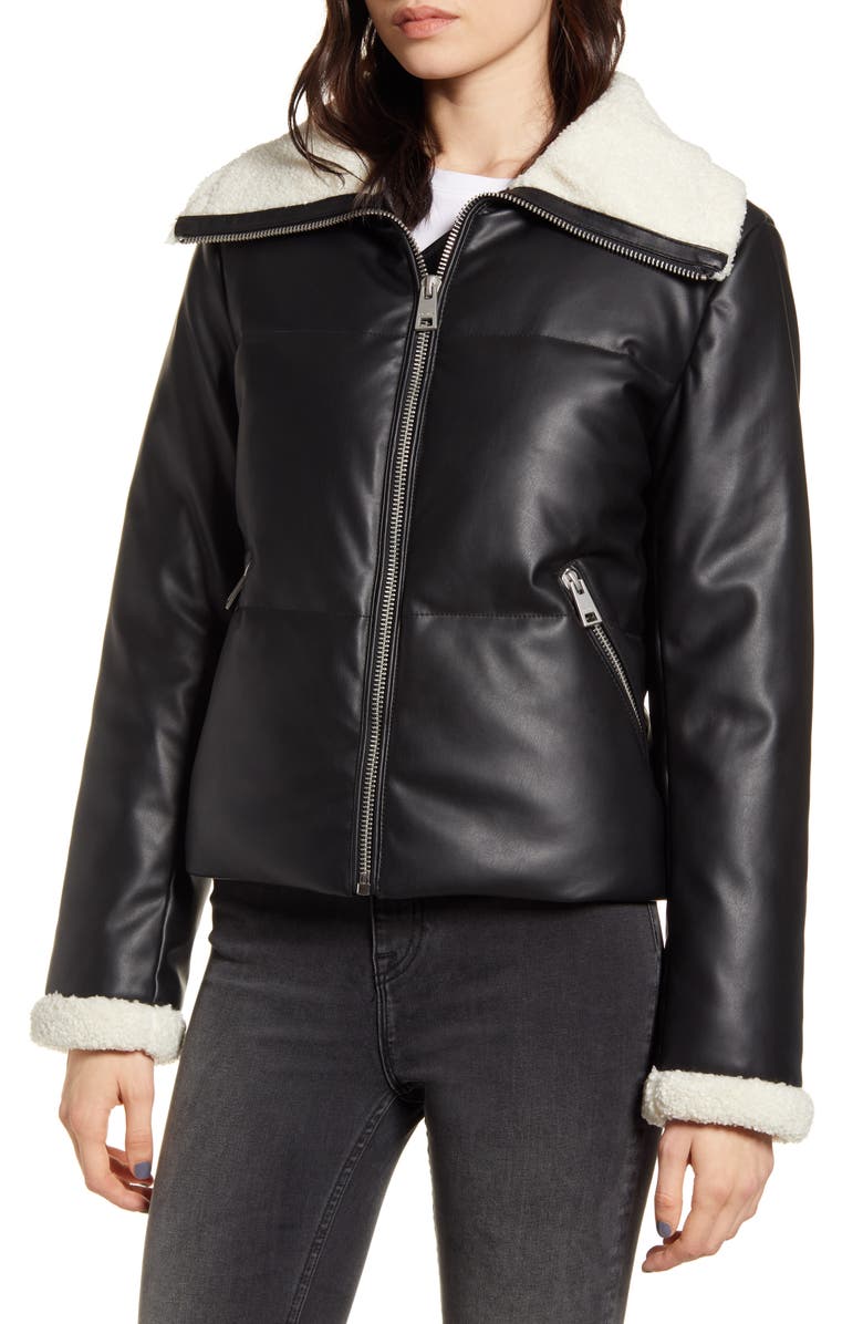 Levi's Faux Leather Quilted Puffer Jacket, Alternate, color,