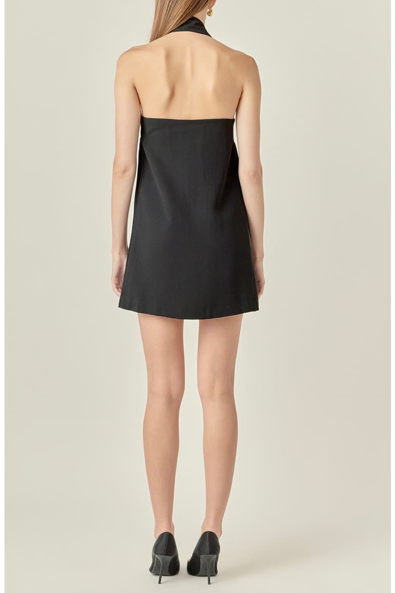 Choker Tie Minidress, Alternate, color, BLACK